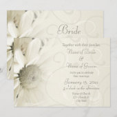 Beige Floral Elegant Wedding Invitation Cards Kaart (Voorkant / Achterkant)