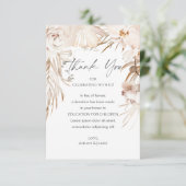 Beige floral garden bruiloft gunt donatiekaarten bedankkaart (Staand voorkant)