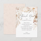 Beige floral garden bruiloft gunt donatiekaarten bedankkaart (Voorkant / Achterkant)