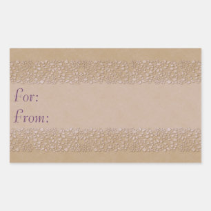 Beige Floral Gift Label
