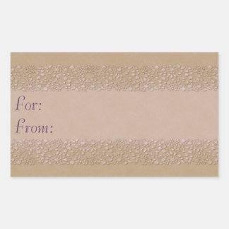 Beige Floral Gift Label
