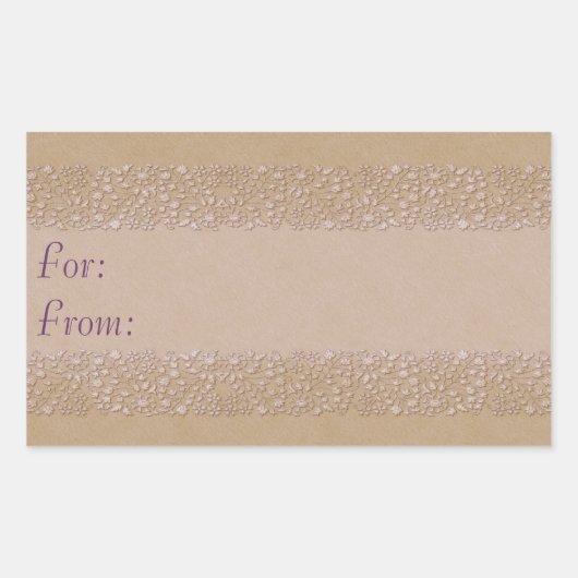 Beige Floral Gift Label (Voorkant)