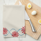 Beige Floral Kitchen Hand Towel Theedoek (Quarter Fold)