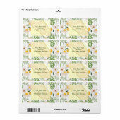 Beige Floral Monogram Labels (Full Sheet)