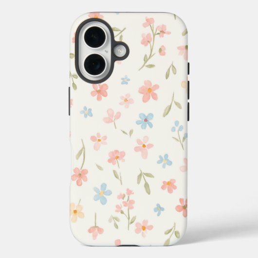 Beige Floral Phone Case (Achterkant)