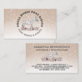 Beige Floral Pony Equestrian Trainer Horse Visitekaartje (Voorkant / Achterkant)