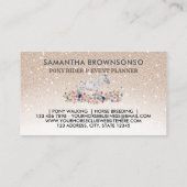 Beige Floral Pony Equestrian Trainer Horse Visitekaartje (Achterkant)