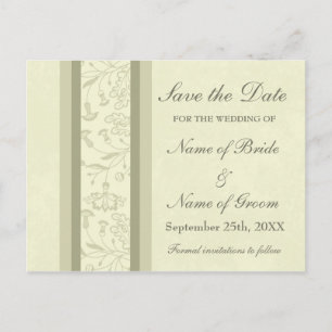Beige Floral Save the Date Wedding Briefkaarten