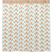 Beige Floral Shower Curtain Douchegordijn (Voorkant)