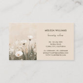 Beige Floral Visitekaartje (Achterkant)