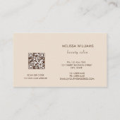 Beige Floral Visitekaartje (Achterkant)