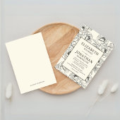 Beige Floral Wedding Kaart