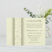 Beige Floral Wedding Vow Renewal Uitnodigingen (Staand voorkant)