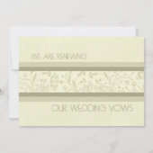 Beige Floral Wedding Vow Renewal Uitnodigingen (Achterkant)