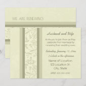 Beige Floral Wedding Vow Renewal Uitnodigingen (Voorkant / Achterkant)