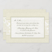 Beige Floral Wedding Vow Renewal Uitnodigingen (Voorkant / Achterkant)