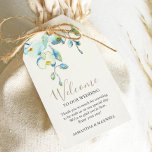 Beige Floral Welkomstcadeautjes Labels Cadeaulabel<br><div class="desc">Verwelkom uw hotelgasten in stijl met deze elegante bruiloftsvoorkeurstags, met een waterverf- en inktontwerp van botanische orchideeën in turquoise, blauwe en groene tropische tinten. Deze labels zijn ideaal voor het verwelkomen van eenvoudige hotelgasten in het weekend of als een doordachte manier om dank te zeggen aan uw bezoekers. Het woord...</div>