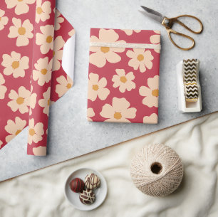 Beige Floral wrapping Paper Cadeaupapier