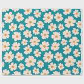 Beige Floral wrapping Paper Cadeaupapier (Vlak)