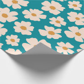 Beige Floral wrapping Paper Cadeaupapier (Hoek)