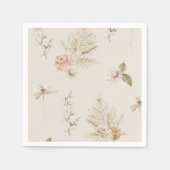 Beige florale boho herfst baby shower servet (Voorkant)