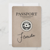 Beige Florida Passport Bewaar de datum Save The Date (Voorkant)