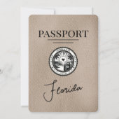 Beige Florida Passport Uitnodiging (Achterkant)