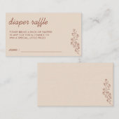 Beige Flower Summer Herfst Raffle for Diaper Informatiekaartje (Voorkant / Achterkant)