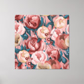 Beige Flowers Canvas Afdruk (Voorkant)