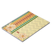 Beige Flowers Colorful Stripes Notitieboek (Linkerzijde)