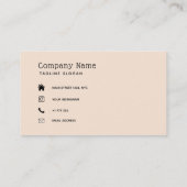 Beige Flowers Pattern Visitekaartje (Achterkant)