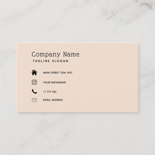 Beige Flowers Pattern Visitekaartje (Achterkant)