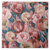 Beige Flowers Tegeltje (Voorkant)