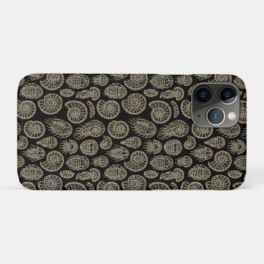  beige fossiel trilobiet-ammonietpatroon Case-Mate iPhone case (Achterkant (horizontaal))
