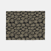  beige fossiel trilobiet-ammonietpatroon fleece deken (Voorkant (Horizontaal))