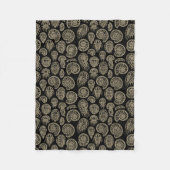  beige fossiel trilobiet-ammonietpatroon fleece deken (Voorkant)