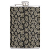 beige fossiel trilobiet-ammonietpatroon heupfles (Voorkant)