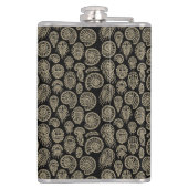 beige fossiel trilobiet-ammonietpatroon heupfles (Achterkant)