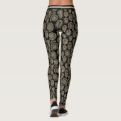  beige fossiel trilobiet-ammonietpatroon leggings (Achterkant)
