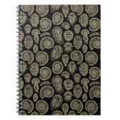 beige fossiel trilobiet-ammonietpatroon notitieboek (Voorkant)