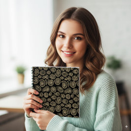  beige fossiel trilobiet-ammonietpatroon notitieboek