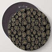 beige fossiel trilobiet-ammonietpatroon ronde button 6,0 cm (Voorkant /achterkant)