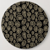 beige fossiel trilobiet-ammonietpatroon ronde button 6,0 cm (Voorkant)