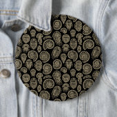 beige fossiel trilobiet-ammonietpatroon ronde button 6,0 cm (In situ)