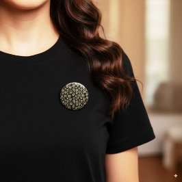  beige fossiel trilobiet-ammonietpatroon ronde button 6,0 cm