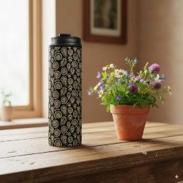  beige fossiel trilobiet-ammonietpatroon thermosbeker