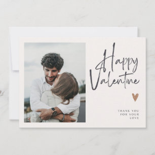 Beige Foto Handgeschreven Valentijnskaart Feestdagenkaart