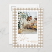 Beige Foto Kerst Briefkaart (Voorkant / Achterkant)