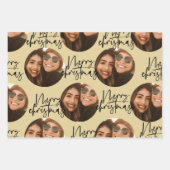 beige foto kerstvakantie inpakpapier (Voorkant)