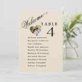 Beige Foto Trouwplattegrond Kaarten Namen Gast (Staand voorkant)